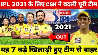 IPL 2021 : CSK Release These 7 Players Before IPL 2021 Auction | Chennai Super Kings Team 2021
