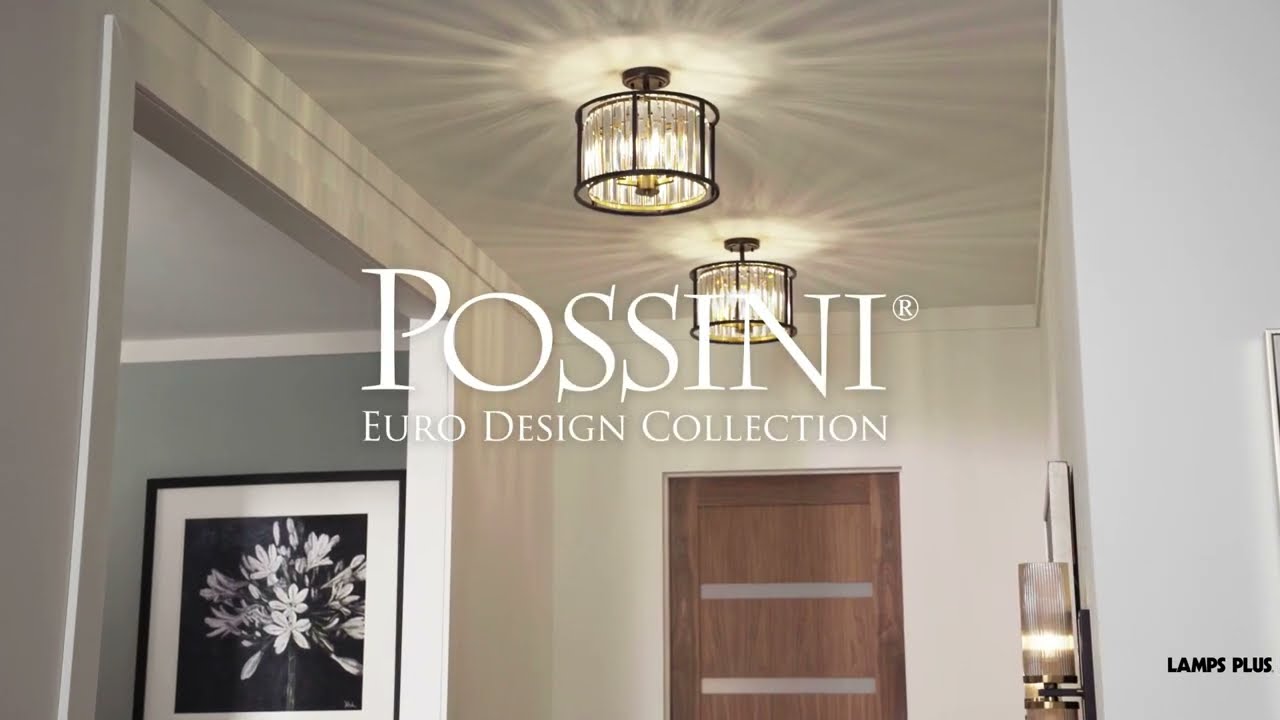 Video1 of Possini Euro Milne 14" Wide Bronze and Brass Ceiling Light