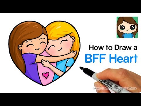 How to Draw Best Friends Forever Heart Easy