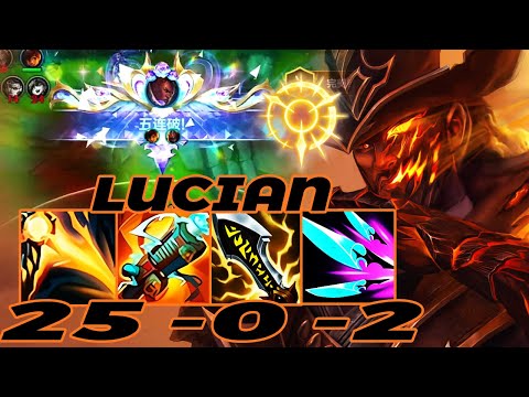 PENTA KILL 😱😱 WILD RIFT LUCIAN ADC GAMEPLAY | 25 -0 -2 MVP | LUCIAN BUILD RUNES