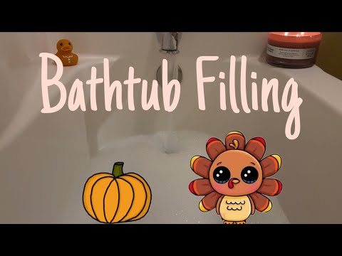 Bathtub Filling ASMR - Lavender Bubble Bath, Candle and a NEW DUCKY?!