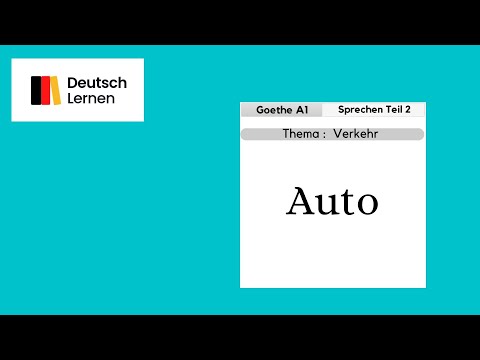 Goethe Certificate A1 Speaking Part 2 Topic Traffic