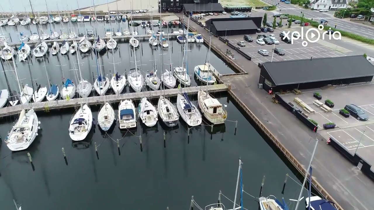 Vedbaek havn, Baltic Denmark 2018.07 aerial video