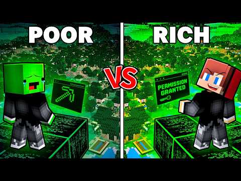 JJ and Mikey : POOR vs RICH Hacker Village Battle in Minecraft ! - Maizen