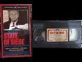 Closing To State Of Siege 1988 VHS 1980 Packaging Labels