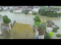 L’ampleur de la crue à Nemours, vue depuis un drone