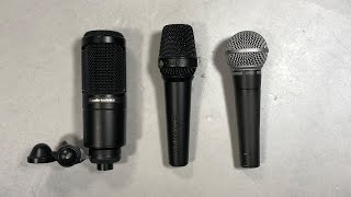 Video thumbnail for Shure SM58 vs. AT2020 vs. Rode M2 vs. Lewitt MTP350 CM by Clipscastage