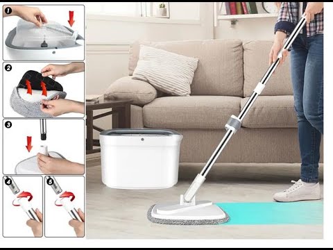 Signature SC Collection Ultra Spin + Mop 360 Spin Mop Separate Clean & Dirty Water Mop & Wringer Set