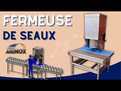 Fermeuse de seau alimentaire semi-automatique inox
