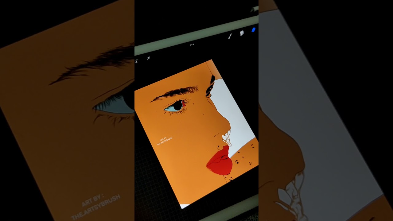 Realistic Vector Portrait Process ✍ #shorts