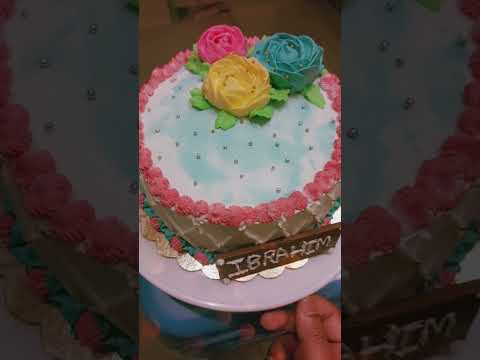 Ibrahim birthday cake made by me butterscotch flavor #shortvideo#trendingshorts