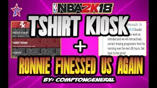 T SHIRT KIOSK IS BACK🔥 + RONNIE FINESSED OUR DOUBLE XP😡 | NBA 2K18 (EPIC RANT)