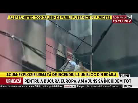 Explozie într-un bloc din Brăila! Flăcările au cuprins mai multe apartamente din clădire