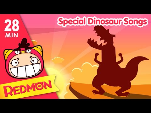 (28 MIN) Special Dinosaur Songs | Tyrannosaurus | T-Rex Song | dinosaurs animation | REDMON
