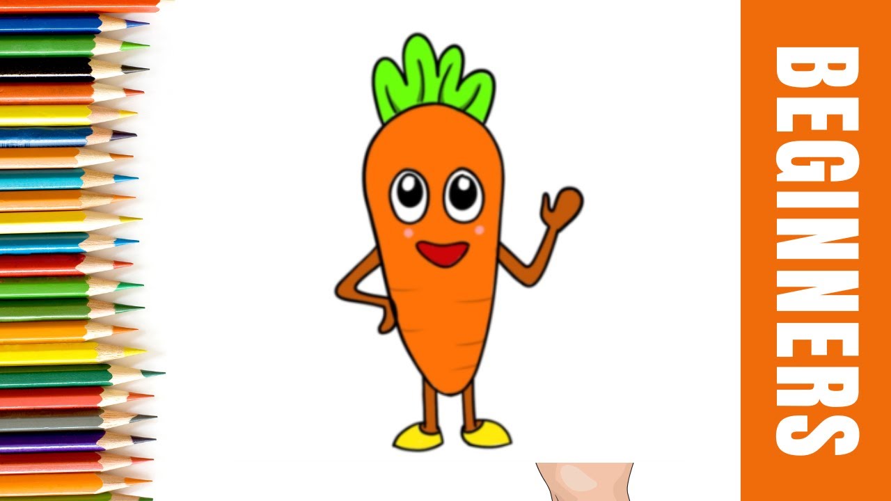 How to draw a Carrot for Kids