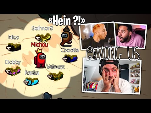 Michou nous tue un par un en Vipère sur Among Us… (Nico ragequit car il ne sait pas se défendre)