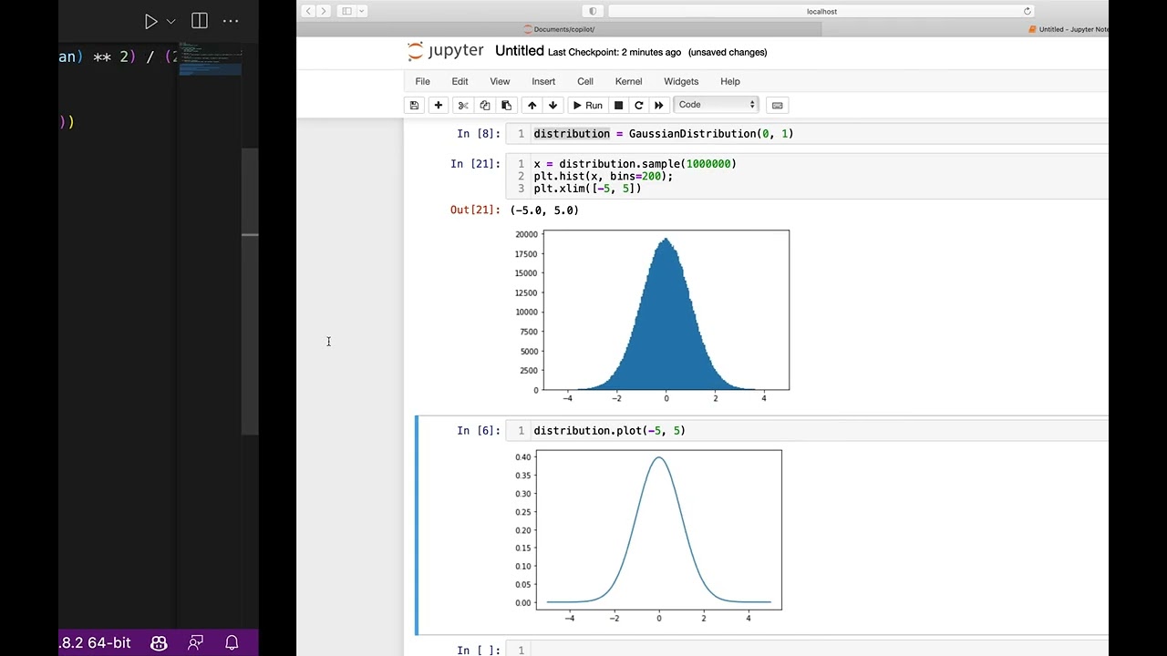 Gaussian distribution in Python | GitHub Copilot