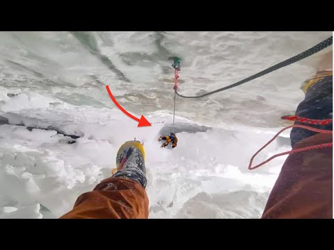 Group of Climbers Rescue a Mountaineer Lost in Crevasse On ANNAPURNA.