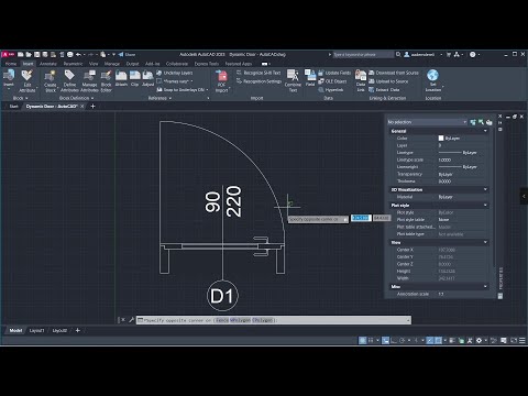 Create Your Dynamic Door - YQarch Plugin - Autocad tutorials part::369..