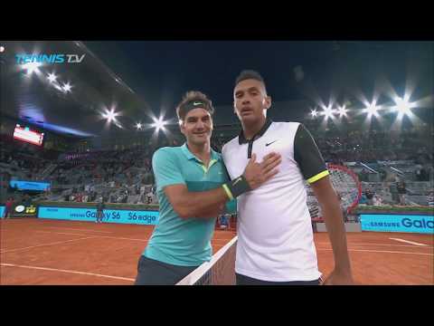 Federer vs Kyrgios: Highlights from First Ever Match at Madrid 2015