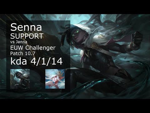 Senna Support vs Janna - EUW Challenger 4/1/14 Patch 10.7 Gameplay