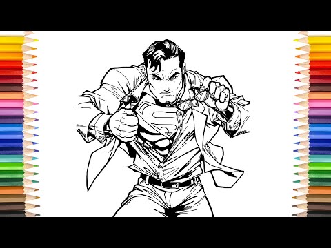 SUPERMAN Coloring Pages | Superman Is Ready To Fly Coloring Pages