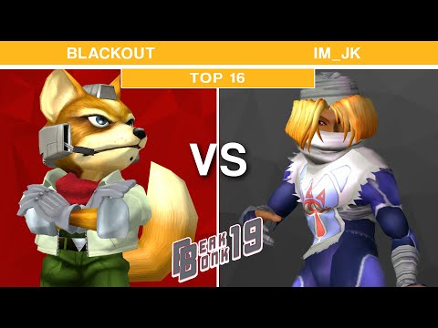 Beak Bonk 2019 - Blackout (Fox) VS IM_JK (Sheik) Melee Top 16