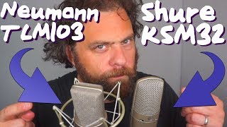 Video thumbnail for MIC Shootout: Shure KSM32 vs Neumann TLM103 by Booth Junkie