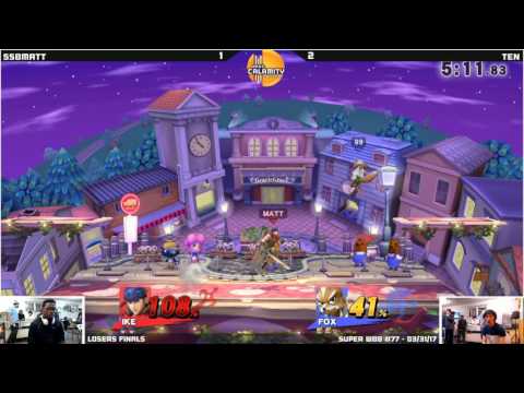 WBB #77  SsbMatt (Ike) vs Ten (Fox)   Losers Finals   Smash 4 Singles