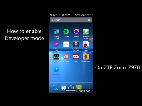 How to enable developer mode on ZTE Zmax Z970 Phone