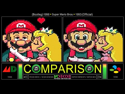 Super Mario Bros (Sega Genesis vs SNES) Side by Side Comparison - Dual Longplay