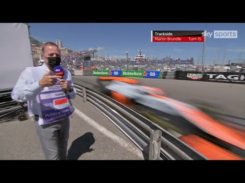 CRAZY spot view for Martin Brundle next to race track at Monaco GP