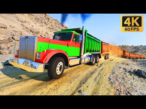 Super Truck Offroad 😱 Dangerous TNT and Rock Transportation - Beamng Drive