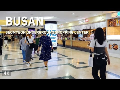 4K andando pela cidade de Busan, shopping center subterrâneo de Seomyeon | Lojas de acessórios e roupas