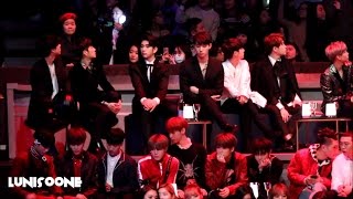 [HD] 161202 GOT7 & NCT Reaction to EXO Transformer Stage in MAMA HK