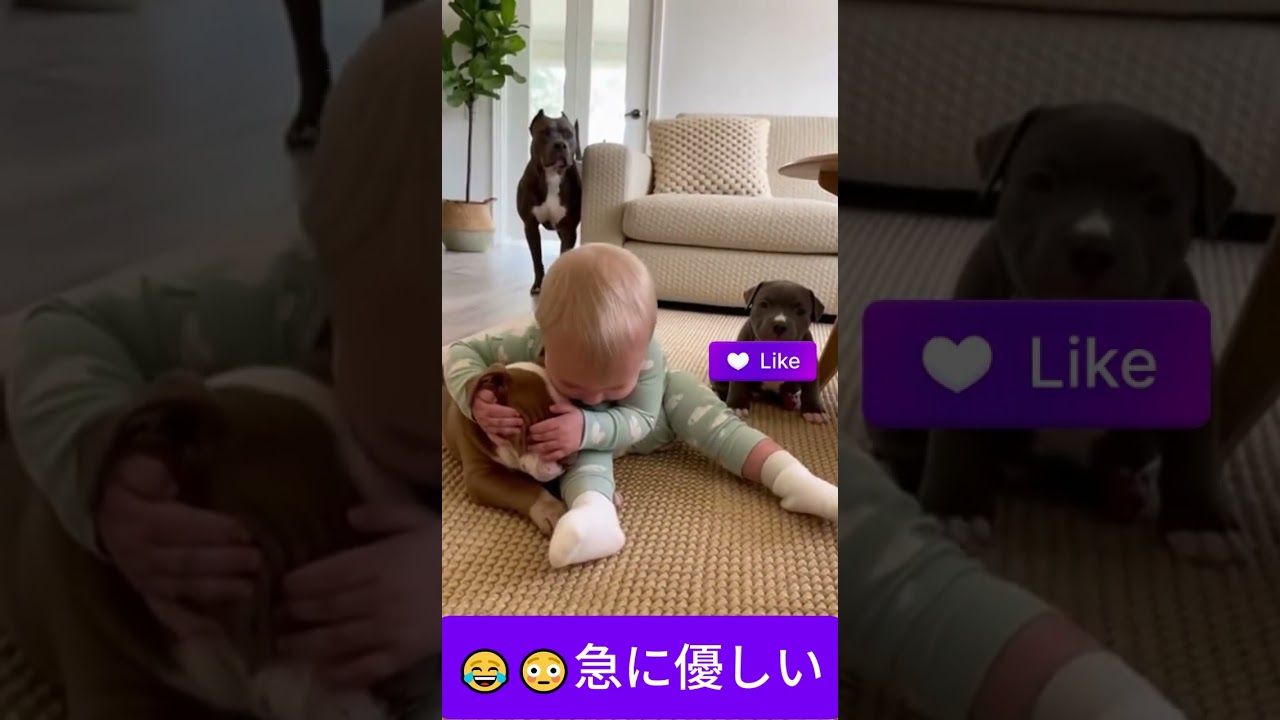 😂😳急に優しい |suddenly kind  #youtubeshorts #cute #baby #funny #pets