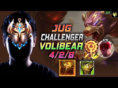 Challenger Volibear Jungle vs Lee Sin - 챌린저 정글 볼리베어 템트리 룬 태불방 집공 ボリベア Волибир 不灭狂雷 - LOL KR 11.11