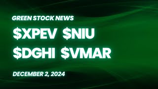 Green Stock News for December 2, 2024: XPeng, Niu Technologies, Digihost Technology, Vision Marine