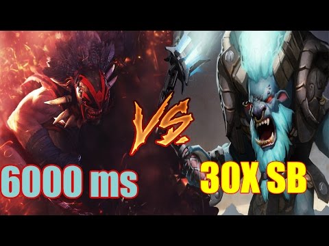 Dota 2  Blood Seeker With 6k move Speed versus 30 Spirit breakers Charge BS