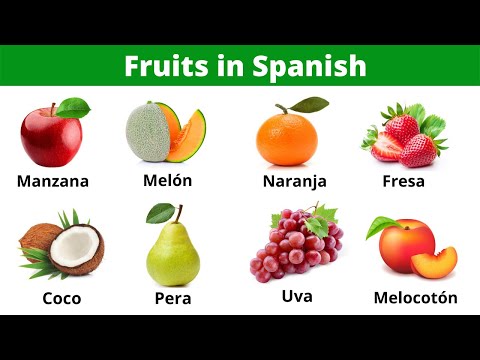 35 Fruit Names in Spanish.Learn Spanish Vocabulary. Las Frutas.