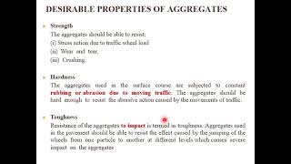 Module 2.1.2 Highway Materials - Aggregates, Desirable properties