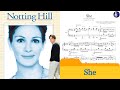 NOTTING HILL - She (Elvis Costello Version) (with sheets)