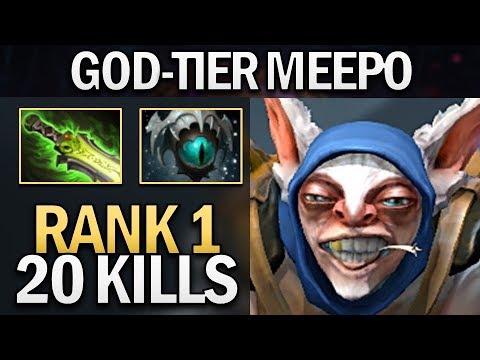 RANK 1 MEEPO IN DOTABUFF WITH 20 KILLS - DOTA 2 GAMEPLAY