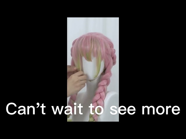 Vídeo relacionado con Fuantuda Anime Kanroji Mitsuri Cosplay Peluca, Pelucas Mujer con Flequillo con Tres Trenzas Gruesas, Peluca de Cabaret para Cosplay Fiestas Carnaval Halloween
