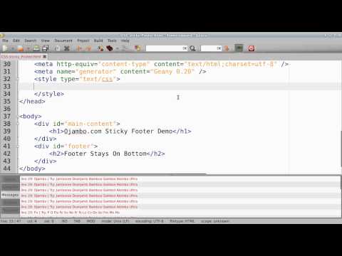 Cover For CSS Sticky Footer Video 0037