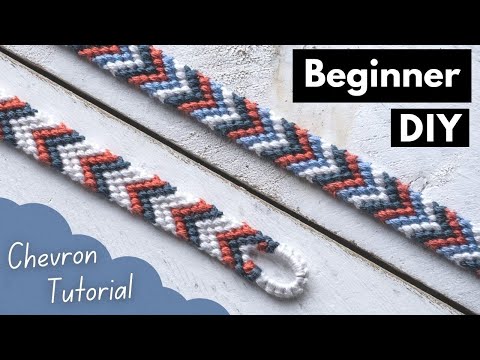 EASY Chevron Tutorial with TEAR DROP LOOP // Friendship Bracelets: Beginner DIY