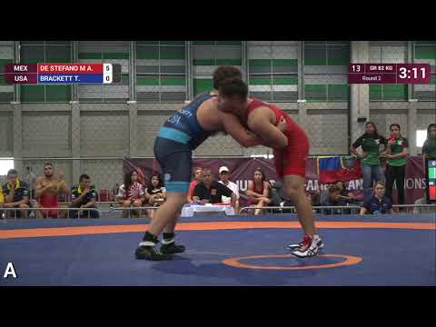 Round 2 GR - 82 kg: A. DE STEFANO M (MEX) v. T. BRACKETT (USA)