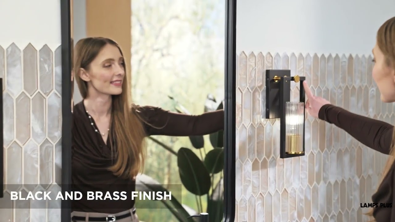 Video 1 Watch A Video About the Stiffel Ramos Black and Brass Modern Wall Sconce