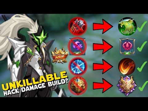 ALPHA USERS! USE THIS SECRET BUILD TO ACTIVATE DAMAGE HACK MODE! NO DEATHS! | BUILD AND EMBLEM MLBB