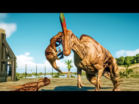 DILOPHOSAURUS PACK HUNTING vs HERBIVORE DINOSAURS - JURASSIC WORLD EVOLUTION 2